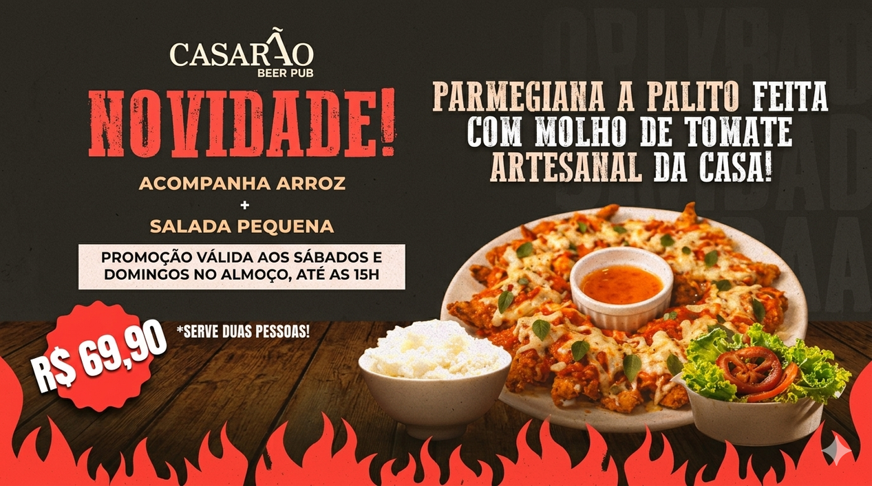 Parmegiana a Palito R$69,90